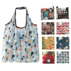 시장 귀여운 장 접이식 바구니 간편 다회용 에코백 바구니 빅사이즈 캠핑장 장 데일리 재사용 휴대용 폴딩