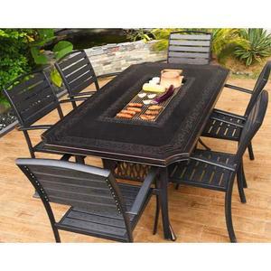 야외바베큐테이블 주물 식탁 그릴 120cm 테이블 큐 간이 접이식 루프탑 휴게소