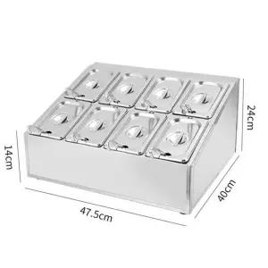 냉장고 바트 스텐 밧드 보관 반찬 2열 아이스통 스텐찬통