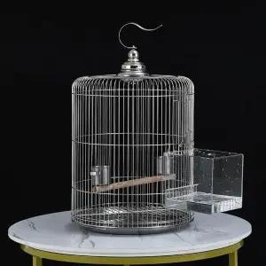 새장 스텐 원형 앵무새 스테인리스 고리형 새집 이동식 사육장