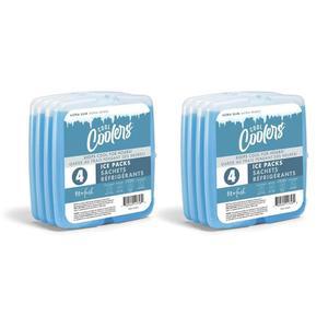 fit + fresh cool coolers fresh, 팩, 8팩 오래 블루 백용 아이스 도시락용 재사용 콜드 및 런치 지속되는 슬림