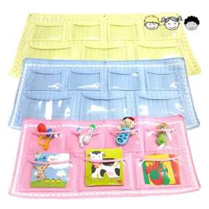 국산 순면 누빔 벽걸이 2단 헝겊 책꽂이 벽부착 귀염 좋은재질 유아용 교구용