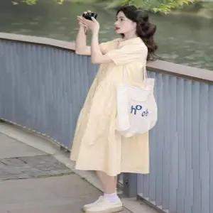 임산부 봄 원피스 A라인 셔츠원피스 나들이 캉캉 루즈핏 반팔 여름 패션