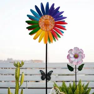 야외 정원 풍차 해바라기 펜션 국화 장식 가드닝 대형 회전