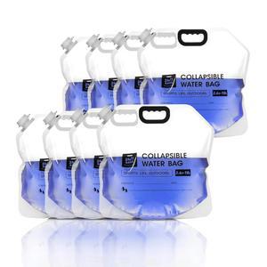24/7 bags 8팩 접이식 물통 가방, 워터 여행, 백 손잡이, 하이킹, 운반 10리터/2.6갤런, 기상 상황 비상 등,