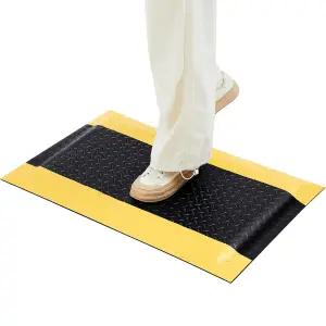 팀글 안티 피로 매트 산업용 1.67 x 2.5 헤비 듀티 상업용 등급 다이아몬드 플레이트 비닐 미끄럼 방지