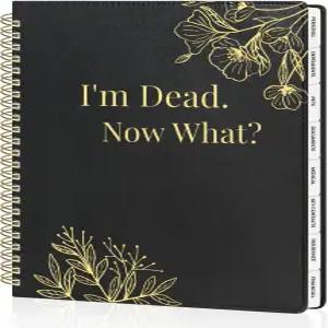 수니 엔드 오브 라이프 플래너 - I m Dead Now What Planner 시니어 및 가족을 위한 탭이 있는 대형 프린트