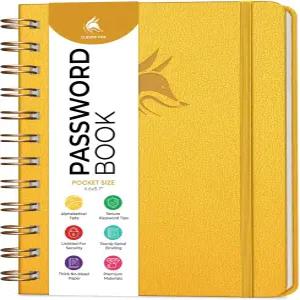 클레버 폭스 비밀번호 책 나선형 - 알파벳 탭이 적층된 미니 인터넷 주소 및 정리함 소형 키퍼 저널
