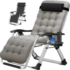 모포토 무중력 의자 사이드 테이블이 있는 야외 패딩 라운지 리클라이너 리클라이닝 튼튼하고 편안함 최대