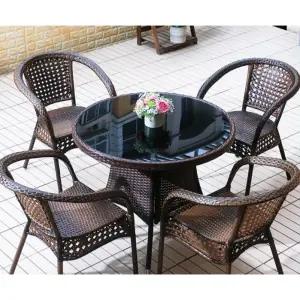 베란다 티테이블 세트 카페 야외 등나무 원탁 가든 발코니 펜션 부부 철제