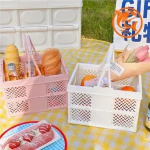 여행 캠핑 용품 정리용 수납함 다용도 접이식 바스켓 편리한 수납 정리함