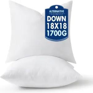 MIULEE 18x18 베개 삽입물 소파 침대용 장식용 던지기 2개 대체 팩 매우 부드러운 푹신한 침대 수면 폼