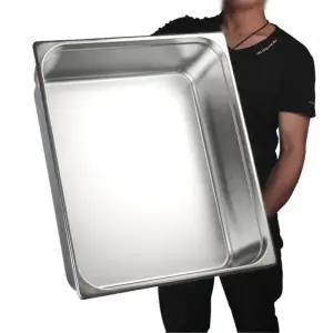 대형 스텐밧드 업소용 바트 뷔페 사각 두꺼운 보관 플레이트 매우 E60x40x7 트