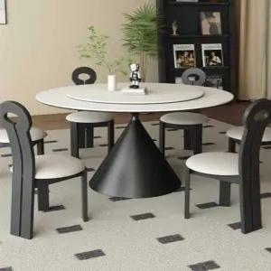 세라믹 테이블 원형 무광 원목 카페 고급 북유럽 포세린