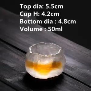 미만 두꺼운 수제 200ml 50ml 유리 믹스커피잔 찻잔세트