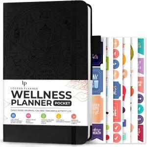 레전드 웰니스 플래너 푸드 저널 포켓 - 체중 감량 측정 및 운동 트래커가 포함된 데일리 다이어트 헬스
