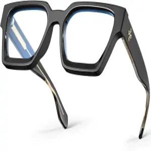 여성 및 남성용 VISOONE 블루 라이트 글래스 프리미엄 TR90 스퀘어 컴퓨터 눈의 피로를 하는 눈부심 방지