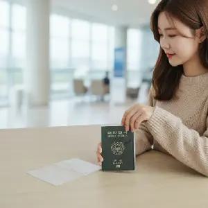 투명 PVC 여권커버 여행용 여권케이스 홀더 수납 지갑 커버 슬림형 여권 케이스