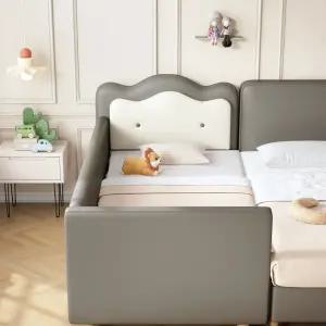 가드침대 패브릭 아이 저상형 침대 가드형 샘키즈 탈부착 레드파인 원단