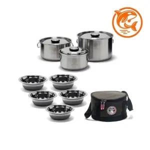 ( )다목적 스테인리스 캠핑 조리기구 세련된 코펠 실용적인 아웃도어 용품