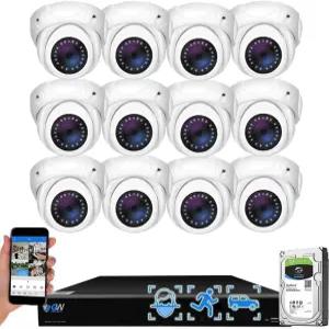 GW Security 16 채널 4K NVR 5MP PoE IP 감시 카메라 시스템 12개의 슈퍼 HD 1920P 30FPS 실시간 방수