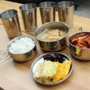 ( )폴딩 스텐 캠핑 식기 8종세트 백패킹 등산 그릇 코펠