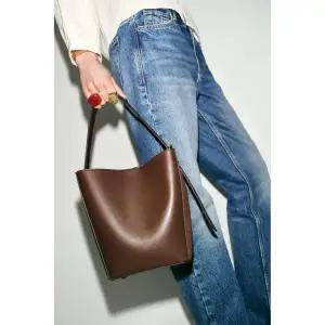 ZARA 콤비 버킷백 - 브라운