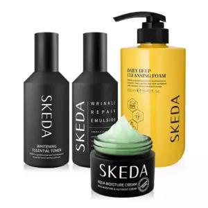 스케다 남자 미백 주름 4종세트(스킨+로션+수분크림+클렌징폼)