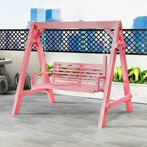 야외 원목 그네 흔들의자 핑크 체어 카페 감성 포토존