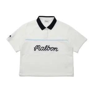 [말본골프] 컬러 블럭 오버핏 피케 티셔츠 화이트 153592088