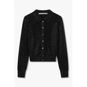 [알렉산더왕] 크롭 폴로 가디건 블랙 153592125