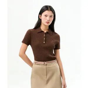 타미힐피거 TOMMY HILFIGER 코튼 케이블 폴로 스웨터 T22G1KTO061WT2GV0 366598