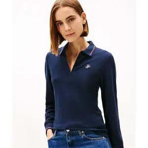 타미힐피거 TOMMY HILFIGER 하프 집업 긴팔 폴로 티셔츠 T22G0TPI030WT1C1G 366922