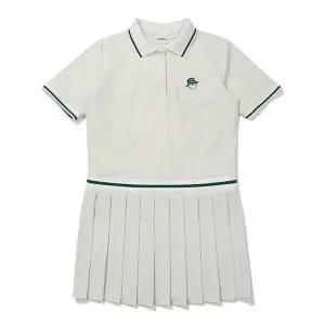 [말본골프] 오픈카라 플리츠 원피스 베이지 153599697