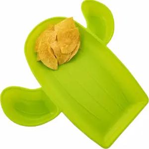 펀 익스프레스 선인장 모양의 칩 딥 트레이 - 그린