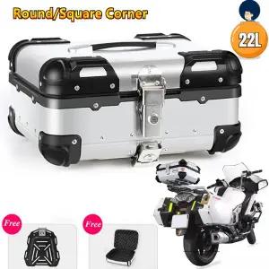 호환  22L 후면 탑 케이스 모토 수하 보관 테일 방수 트렁크 키 잠금 도구 상자 알루미늄