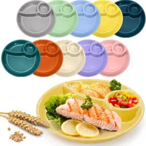 ZAVOUS 10팩 칩 딥 서빙 플래터 10인치 플라스틱 분할 만두 접시와 디핑 소스 스시 채소 파티 애피타이저용