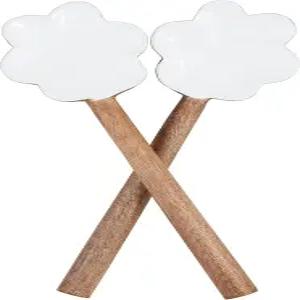 머드 파이 우드 에나멜 가리비 서버; 11인치 X 3.5인치