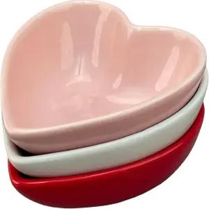 BIA 발렌타인 하트 접시 3~6온스 석기 그릇 세트 간식 딥 향신료 사탕 및 디저트 디스플레이용 모양 서빙