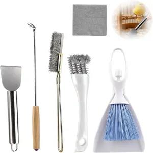 카이오울루 6 PCE 세트 새장 청소기 스테인리스 스틸 똥 제거기 및 케이지 청소 브러시 도구 잉꼬 소형