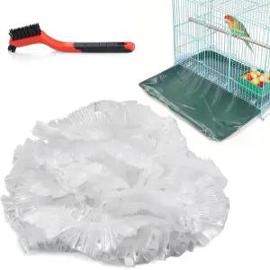 50PCS 일회용 새장 라이너 34인치 X 22인치 동물 투명 플라스틱 토끼 백 핀치 카나리아 코카티엘 새장용