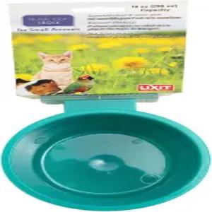 작은 동물과 새를 위한 Lixit 퀵 락 케이지 보울. (10온스 청록색)