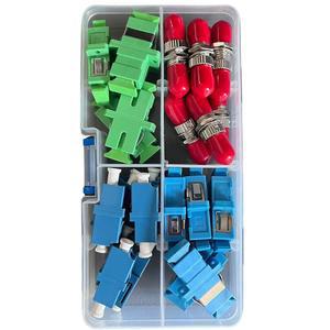 파이버쉑 - 광섬유 커플러 키트 커넥터 ST LC SC/APC SC 케이블용 26개의 포함 하드 플라스틱 스냅 잠금 케이스