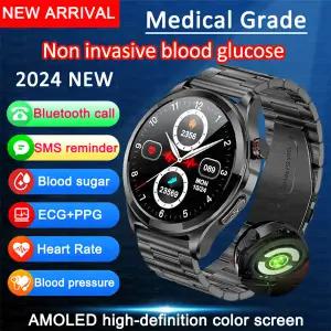 호환  2025년 신형 비침습 혈당 스마트워치 남성용 심박수 건강 모니터링 IP68 방수 스마트워치