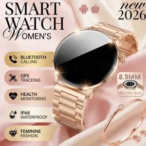 호환  2026 신형 GPS 트랙 스마트워치 여성용 1.43인치 AMOLED 스크린 심박수 100 스포츠 모드 BT 통화 고