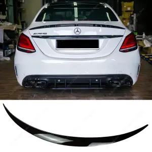 호환  메르세데스 W205 스타일 리어 스포일러 C180 C200 C250 C300 C43 4 도어 2015-2021 뒷 트렁크 테일