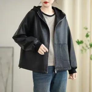 밴널스샵 여친 가을 캐주얼 가죽 상의 코트 긴팔 재킷 점퍼 HO3