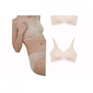 [매장정품] 크로커다일이너웨어 [/크로커다일 이너웨어]몰드부착 스트랩 메쉬 감탄브라 1+1 베이지