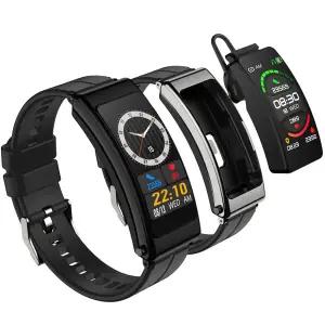 호환  스마트 손목 밴드 블루투스 이어폰 심박수 수면 모니터링 통화 음악 건강 스포츠 팔찌 헤드셋 시계