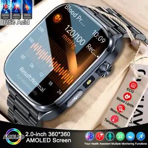 호환   정확한 심전도 스마트워치 심박수 건강 분석 팔찌 혈액 분석 혈중 지질 혈압 스마트워치 남성용